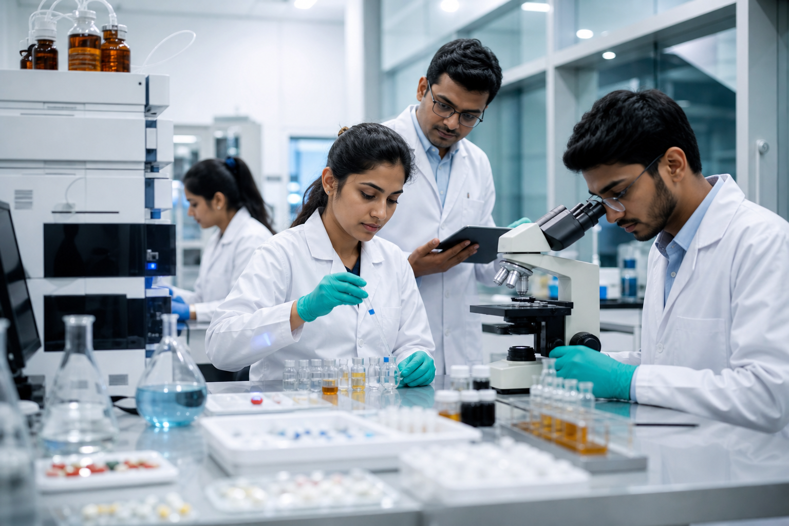 Modern pharmaceutical research laboratory